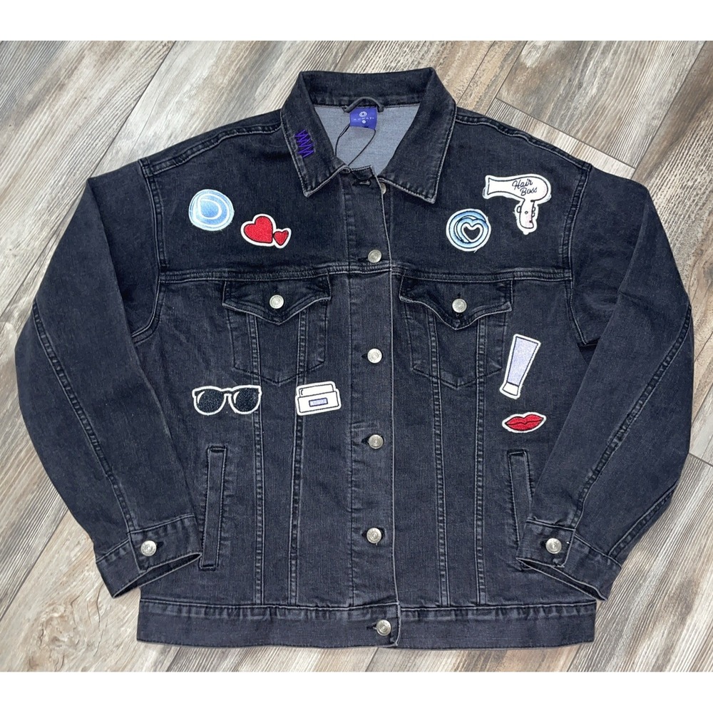 Monat ~ Black Denim Jacket ~ Relaxed Fit~ oversized ~ Boss Babe" ~ size XS